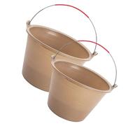 YARNOW Secchio da Costruzione 2pezzi in Plastico Manico Portatile, Secchiello Resistente per Cemento Bagnato e Asciutto, Design Unico per Edilizia e Giardinaggio