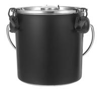YARNOW Secchio di Spegnimento per Barbecue in Acciaio Inossidabile Nero, Resistente alla Corrosione e Leggero, Forma Rotonda per Catering e Feste All'aperto