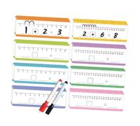 YARNOW Set 16 Carte Cancellabili a Secco per Matematica con Linea Numerica e Penna, Strumenti Matematici Didattici, Materiale Scolastico per Casa e Scuola Primaria