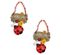 YARNOW Set 2 Pezzi Addobbi Natalizi per Porte in Resina Sette Stelle Coccinella, Decorazioni Decorative Facili da Appendere per Porta della Stanza