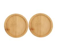 YARNOW Set 2 Pezzi di Sottopiante in bambù, Vassoio Rotondo per Contenitore di Fiori, Base Compatta per Contenitori da Coltivazione, Sottopiante Tondo per Piante da Interno