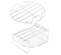 YARNOW Set 2 Pezzi Supporti per Griglia in Acciaio Inox 7” per Cottura a Vapore e Barbecue, Accessori Cucina Versatili per Friggitrice ad Aria, Ripiani Resistenti e Lisci per Uso