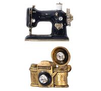 YARNOW Set 2 Spille Retrò Creative a Forma di Macchina Fotografica Nera e Disco in Vinile Dorato Spilla da Bavero Resistente per Abbigliamento Borse e Accessori Decorazione Elegante