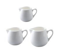 YARNOW Set 3 Pezzi Lattiere in Ceramica Bianco 50ml 100ml 240ml Manico Facile da Pulire per Hotel e Caffetterie