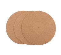 YARNOW Set 3 Pezzi Tappetini in Sughero per Giradischi 12 Pollici, Stabilizzano la Registrazione e Riducono le Fluttuazioni del Disco, Stile Retro per Appassionati di Vinile