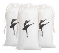 YARNOW Set 3 Sacchetti per Scarpe da Balletto in Cotone Bianco, Leggeri e Chiusura a Coulisse, la Danza e L'organizzazione delle Scarpette da Ragazza
