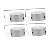 YARNOW Set 4 Cappucci per Pedale Effetto Chitarra in Metallo Argento Chiavi e Guarnizioni, Copri-pedali Protezione Usura per Strumenti Musicali, Accessori Compatibili per Pedaliera