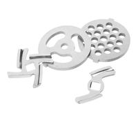 YARNOW Set 4 Pezzi Dischi e Piastre per Tritacarne in Acciaio Inox e Ferro, Accessori Ricambio per Tagliacarne Elettrico Domestico, Componenti per Macinazione Carne Sicuri e Resistenti