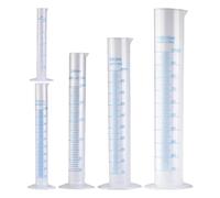 YARNOW Set 5 Pezzi Cilindri Graduati Plastica 50-1000ml Base Stabile, Strumenti di Misura Scientifici per Laboratorio, Accessori Precisi per Esperimenti e Didattica