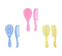 YARNOW Set 6 Pezzi Pettine e Spazzola per Ragazzo Ragazza Design Ergonomico in Pp per Massaggio e Districamento Delicato dei Chioma, per Cura Quotidiana Colore Casuale