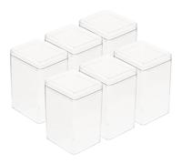 YARNOW Set 6 Scatole Trasparenti Espositive per Bambole e Statue Contenitori Chiusi a Chiave da Tavolo Impilabili e Facili da Estrarre per Collezioni e Esposizione in Casa