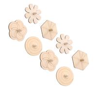 YARNOW Set 8 Trottole in Legno Fai da Te per, Giocattoli da Dipingere, Forme Esagonale, Rotonda e Floreale, Stimolano Creatività e Coordinazione Occhio-Mano, Regalo Educativo per Natale
