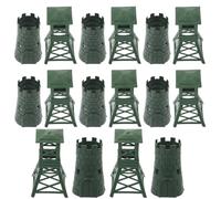 YARNOW Set da 10 Pezzi Modelli di Torretta Militare in Plastica Giocattoli di Finzione in Miniatura per Scenari di Guerra Decorazione Vintage per Ufficio e Soggiorno