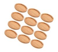 YARNOW Set da 12 Sottobicchieri in Bambù Rotondi Riutilizzabili Design Classico Beige Isolanti dal Calore per Ufficio e Cerimonia del Tè