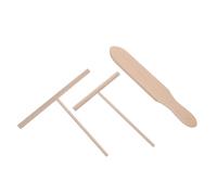 YARNOW Set da 3 Spatole in Legno per Crepes, Spatola a T Ergonomica 12 Cm e 18 Cm, Utensili Piccoli per Cucina Fai da Te, Strumenti per Stendere e Girare Pancake in Casa