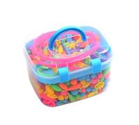 YARNOW Set Perline Fai da Te in Plastica, Kit Braccialetti e Collane Scatola Porta Perline Colorata, Attività Creative per Bambine Materiali Ecologici e Resistenti