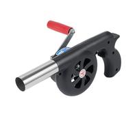 YARNOW Soffiatore Portatile a Manovella per Barbecue da Esterno Ventilatore Antincendio Compatto in Plastica e Acciaio Inossidabile Accessorio da Campeggio per Accendere Fuoco su