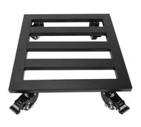 YARNOW Sottovaso Carrello per Piante in Ferro Nero con Ruote 50cm Quadrato Robusto e Facile da Spostare, per Balcone e Giardino
