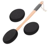 YARNOW Spazzola Doccia Manico Teste Intercambiabili per Applicazione Lozione Schiena Scrubber Corpo EVA con Impugnatura in Legno Antiscivolo Uso Bagnato e Asciutto per Donne e Uomini