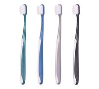 YARNOW Spazzolini da Denti per Adulti Set 4 Pezzi, Testina Grande Morbida in Stile Giapponese, Manico Ergonomico Antiscivolo per Pulizia Gengive e Rimozione Placca, Colore Colore Casuale