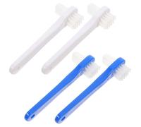 YARNOW Spazzolino per Denti a Doppia Testina Piccolo per la Pulizia delle Protesi Dentarie Set da 4 Pezzi Impugnatura Ergonomica Spazzolino Portatile per la Pulizia Orale e Zone