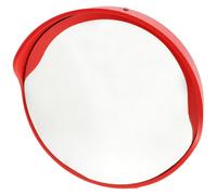 YARNOW Specchio Convesso Rotondo da 12 Pollici per Parcheggi e Garage | PC e Abs, Supporto Metallico Regolabile, Superficie Antiriflesso, Tenuta Sigillata, Rosso