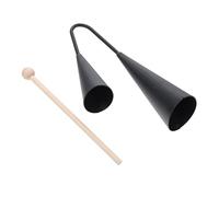 YARNOW Strumento Percussione Latina Doppia Tromba in Nero Con Bastone in Legno Resistente Per Concerti e Spettacoli Musicali