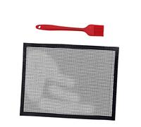 YARNOW Tappetino Barbecue Antiadesivo Riutilizzabile con Pennello per per Cottura di Pesce e Verdure su Elettriche