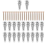 YARNOW Tasselli Autoperforanti 20 Set Kit con Viti in Lega di Zinco e Ferro Design a Spirale Resistente per Cartongesso per Decorazioni Casa e Ufficio