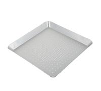 YARNOW Teglia per Pizza Quadrata in Lega di Alluminio Argento Fori da 3mm, Facile da Sformare e Pulire, la Cottura Domestica della Pizza