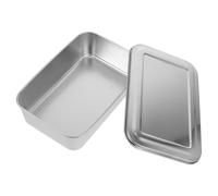 YARNOW Teglia Profonda in Acciaio Inossidabile Rettangolare Coperchio per Conservazione di Dolci e Trasporto, Design Pratico per Forno e Venditori Ambulanti 22,5X14,5X6,2 CM