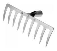 YARNOW Testa di Rastrello da Giardino Denti in Acciaio, per Diserbo e Rastrellatura dell'Erba, Utensile per Orto e Cura del Prato