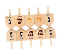 YARNOW Trottola in Legno per Bambini Set 10 Giocattoli per Hanukkah Decorazioni Festive e Educativo per Feste