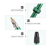 YARNOW Valvola Presta per Pneumatici Tubeless Bici Mountain Bike Valvola di Gonfiaggio in Metallo Verde 40Mm Anello a o Antiperdite Accessorio per Riparazione e Manutenzione Pneumatici