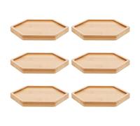 YARNOW Vassoio Decorativo Portatile Set da 6 in bambù Sottovasi Esagonali per Piante Grasse e Bonsai per Vaso da Interno, per Soggiorno e Scrivania
