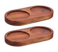 YARNOW Vassoio per Spezie in Legno 2 Pezzi Supporto Robusto e Pulizia senza Sforzo per Feste e Decorazioni Casa