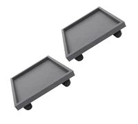 YARNOW Vassoio Portavaso con Ruote 2 Pezzi in Resina PP Effetto Cemento | Contenimento Drenaggio e Appoggio Sicuro, per Fioriere e Vasi, Patio e Ufficio Verde, Finitura Contemporanea