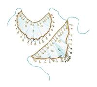 YARNOW Velo per Danzatrice del Ventre Indiano Frange 2 Pezzi Chiffon Traspirante e Leggero Accessorio per Performance Sul Palco e Costumi da Festa Donna