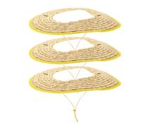 YARNOW Visiera Parasole per Casco Antinfortunistica in Paglia di Grano 3 Pezzi Tesa Larga 45cm Protezione Solare Estiva Traspirante per Lavoro All'aperto e Escursionismo