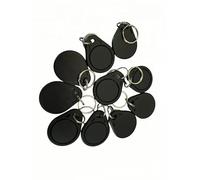 YARONGTECH 13,56 MHz RFID Key Fob RF IC M1 Chip Card ISO14443A Token Tag per serratura elettronica intelligente, sola lettura (confezione da 10) (nero)