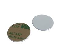 YARONGTECH® RFID 1K in PVC con adesivo 3M rotondo 25mm moneta RFID tag 0.9mm spessore (confezione da 10)