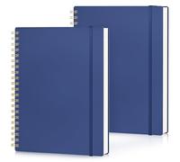 Yarotm Quaderno a Quadretti A4-2 PCS Quaderno Spirale Blu Scuro - 100GSM Block Notes A4-21.2x28cm Taccuino A4 Notebook - 110 Pagine Diario di Viaggio - Quaderno a Quadretti 5mm