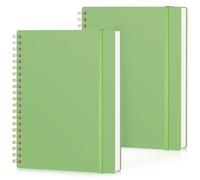 Yarotm Quaderno a Spirale A4-2 PCS Quaderni a Quadretti 5mm - Verde Block Notes A4-21.2x28cm Taccuino Appunti - 100g/m² Quaderno a Quadretti 110 Pagine/55 Fogli Notebook Diario