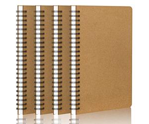 Yarotm Quaderno Spirale Quadretti A5-4 Pezzi Blocco Note a Spiralato - Quaderni Quadretti 5mm - 60 fogli 100gr Taccuini A5 21 x 14 cm - 700gr Copertina Taccuino - Quaderni ad Spirale