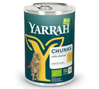 Yarrah Bio Bocconcini 1 x 405 g umido gatto - Pollo bio in salsa con Ortica bio & Pomodori bio