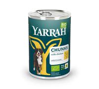 Yarrah Bio Bocconcini 12 x 405 g Umido per cane - Pollo bio con Ortica bio & Pomodori bio in salsa