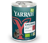 Yarrah Bio Bocconcini 24 x 405 g umido gatto - Pollo bio & Manzo bio con Ortica bio & Pomodori bio