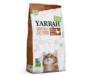 Yarrah Grain-Free |Cibo secco biologico senza cereali per gatti adulti | Gustose crocchette con pollo biologico, pesce MSC, tapioca e piselli per tutti i gatti.| 6Kg