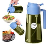 YARRAMATE Spruzzatore per olio scuro con blocco della luce da 470 ml per cucinare, 2 in 1 protezione dai raggi UV per la cucina, bottiglia di olio di vetro verde di alta qualità, flacone spray per