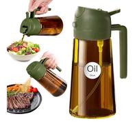 YARRAMATE Spruzzatore per olio scuro con blocco della luce da 470 ml per cucinare, nebulizzatore di olio 2 in 1, protezione UV per la cucina, bottiglia di olio di vetro ambra, flacone spray per